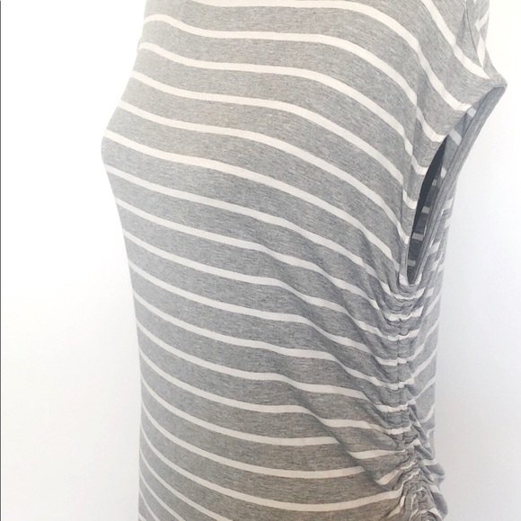 BANANA REPUBLIC | grey and white striped top.  size M NWOT - Picture 9 of 14